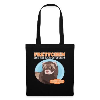 Frettchen Besitzer Ferret Marder Geschenk - Stoffbeutel - Schwarz - Vorne