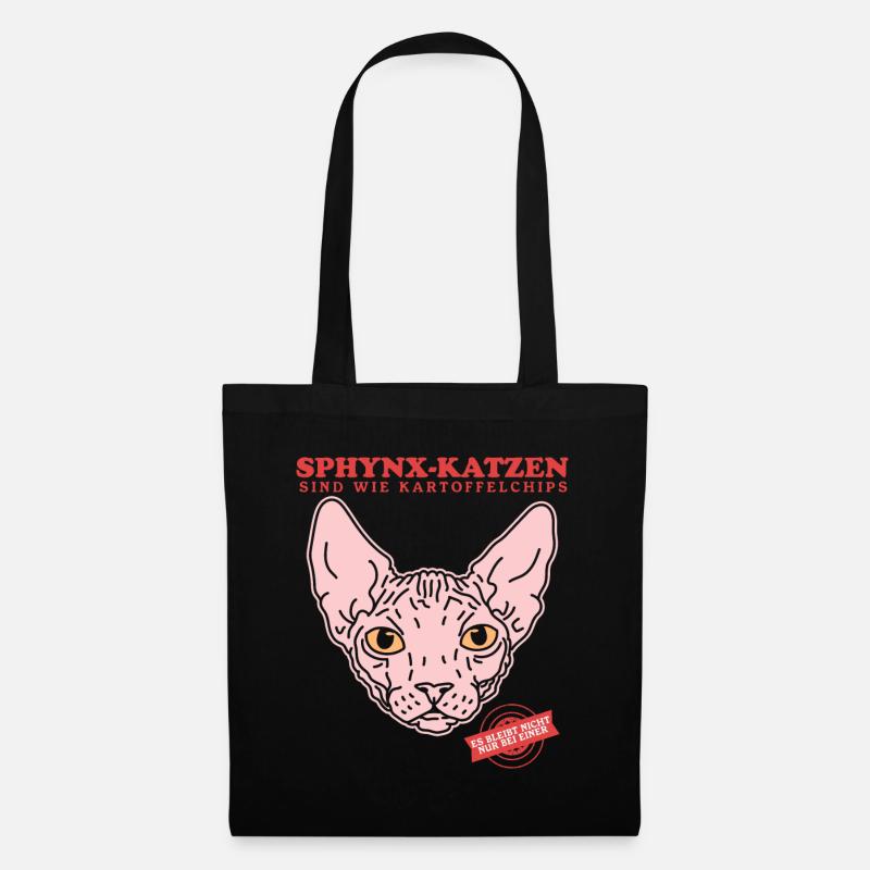 Sphynx Katze Katzenbesitzer Katzen Geschenk - Stoffbeutel - Schwarz
