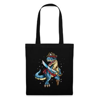 Pirate Dino T-Rex Pirate Outfit Eye Patch Sabre - Sac en tissu - noir - Devant