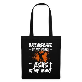 Breakdance In My Veins Jesus In Heart Breakdance - Tote Bag - black - Front