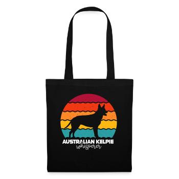 Kelpie australien - Sac en tissu - noir - Devant