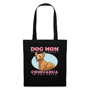 Chihuahua Mom | Hundebesitzer Hunde Geschenk - Stoffbeutel - Schwarz - Vorne
