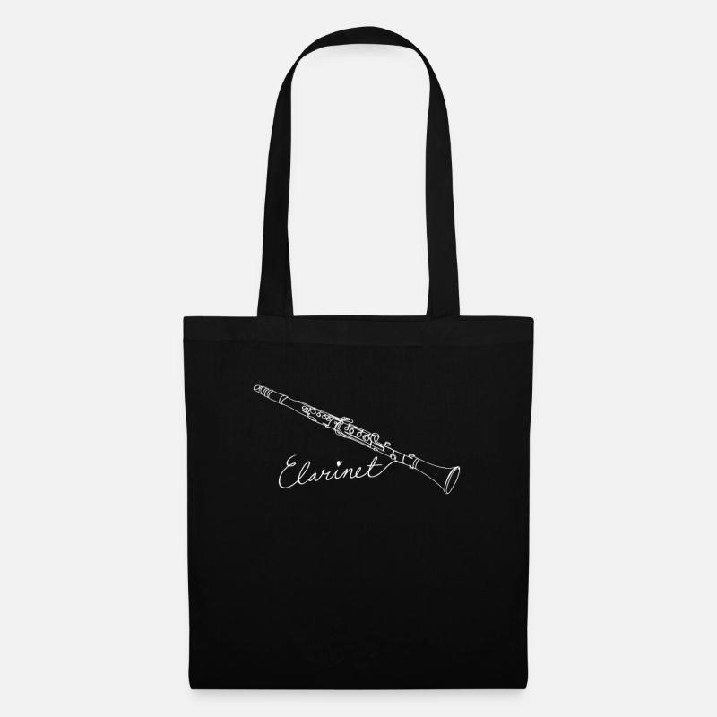 Klarinette Oneline Art - Klarinette Klarinettist - Stoffbeutel - Schwarz
