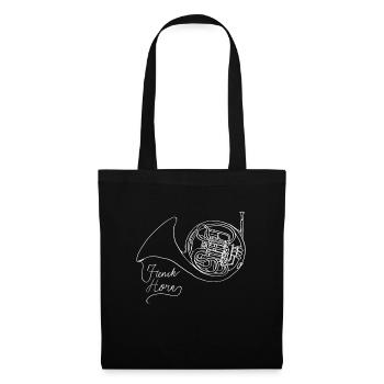 Français cor Oneline Art - Français cor - Sac en tissu - noir - Devant