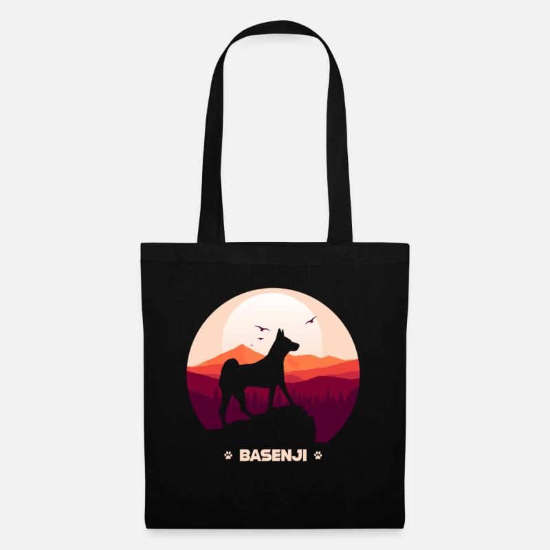 Basenji - Sac en tissu - noir