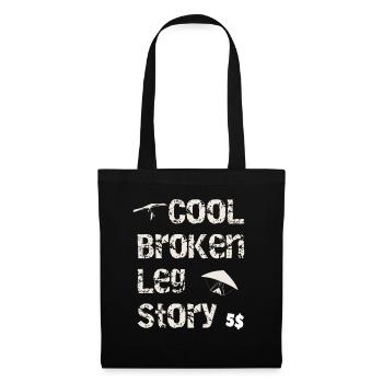Broken Leg Story Funny Paragliit Extreme Sports - Tote Bag - black - Front