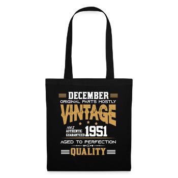 Vintage Aged To Perfection December 1951 - Tote Bag - black - Front