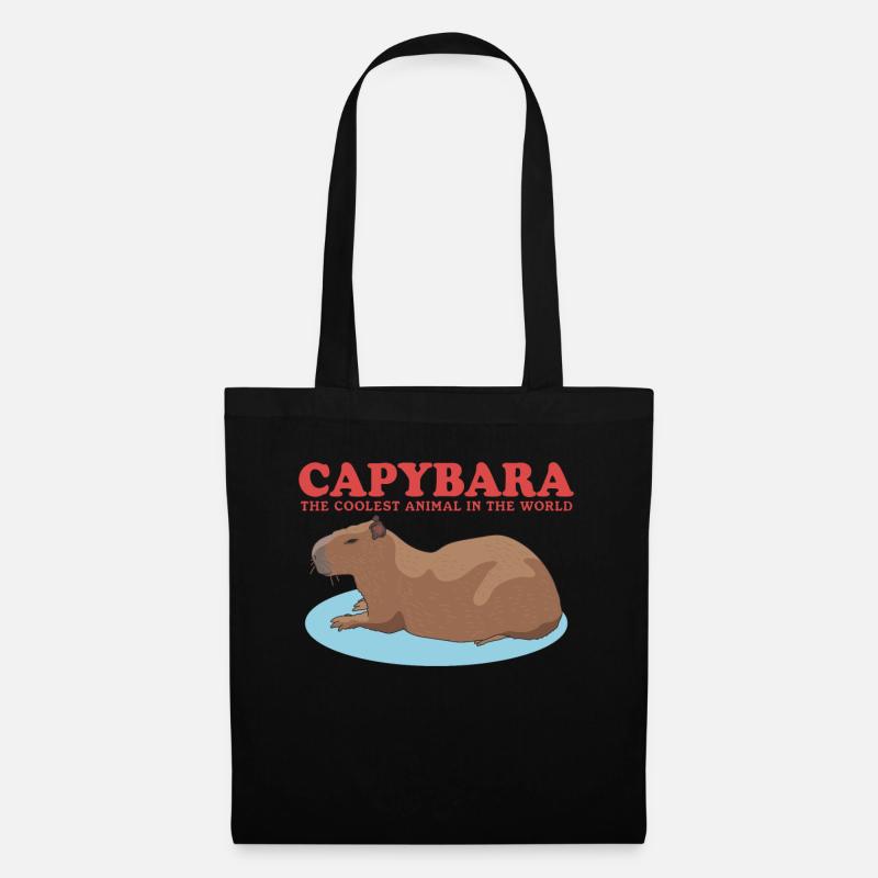 Capybara Capybaras Wasserschwein Geschenk - Stoffbeutel - Schwarz