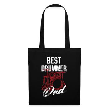 Bester Schlagzeuger Papa - Schlagzeug Rock Drummer - Stoffbeutel - Schwarz - Vorne