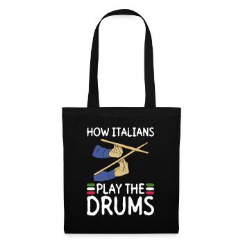 Comment les Italiens jouent de la batterie - Drums Rock - Sac en tissu - noir - Devant