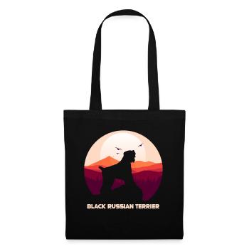 Terrier russe noir - Sac en tissu - noir - Devant