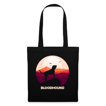 Bloodhound Hund - Stoffbeutel - Schwarz - Vorne