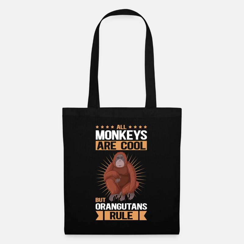 Orang-Utan Affe Orangutan Geschenk - Stoffbeutel - Schwarz