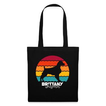 Bretagne Épagneul Chien Breton - Sac en tissu - noir - Devant