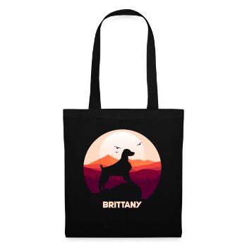 Bretagne Épagneul Chien Breton - Sac en tissu - noir - Devant