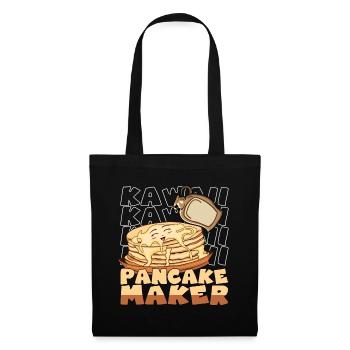 Kawaii Pancake Maker Lächelte Pfannkuchen Sirup - Stoffbeutel - Schwarz - Vorne