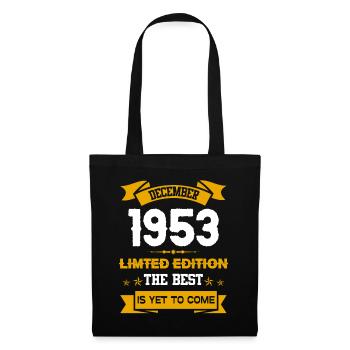 Dezember 1953 Geburtstagsgeschenk - Stoffbeutel - Schwarz - Vorne