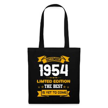 Dezember 1954 Geburtstagsgeschenk - Stoffbeutel - Schwarz - Vorne