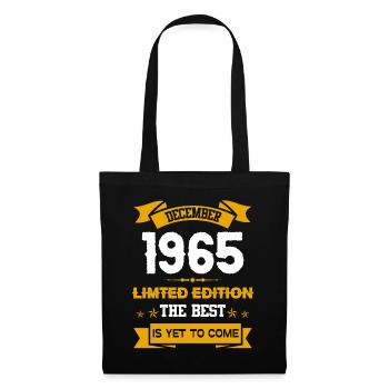 Dezember 1965 Geburtstagsgeschenk - Stoffbeutel - Schwarz - Vorne