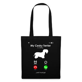 Cesky Terrier Hund - Cesky Terrier - Stoffbeutel - Schwarz - Vorne