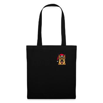 Berger allemand pixelisé Noël - Sac en tissu - noir - Devant