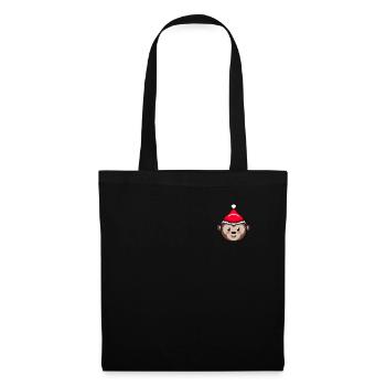 Monkey pixelated Christmas - Funny monkey Xmas - Tote Bag - black - Front