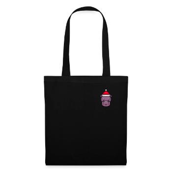 Hippo Pixelated Christmas - Funny Hippo - Tote Bag - black - Front