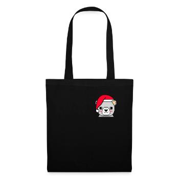 Polar bear pixelated Christmas - Funny Polar Bear - Tote Bag - black - Front