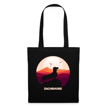 Teckel - Sac en tissu - noir - Devant