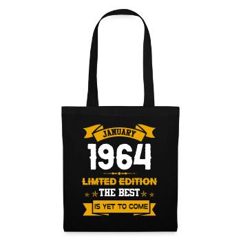 Januar 1964 Geburtstagsgeschenk - Stoffbeutel - Schwarz - Vorne