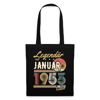 Legendär Seit Januar 1953 Geburtstag Geschenk - Stoffbeutel - Schwarz - Vorne
