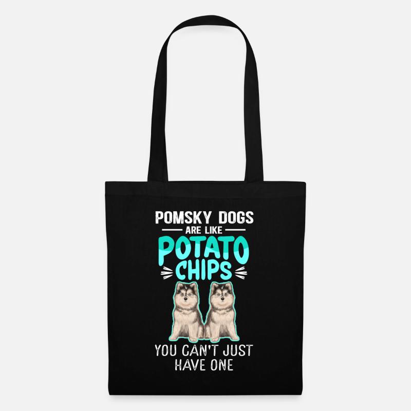 Pomsky Hunde | Pomskies Hundebesitzer Geschenk - Stoffbeutel - Schwarz