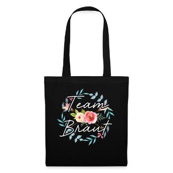 Team Braut JGA T-Shirts Damen Poltern Frauen - Stoffbeutel - Schwarz - Vorne