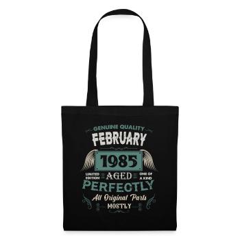 Février 1985 Cadeau d’anniversaire vintage - Sac en tissu - noir - Devant