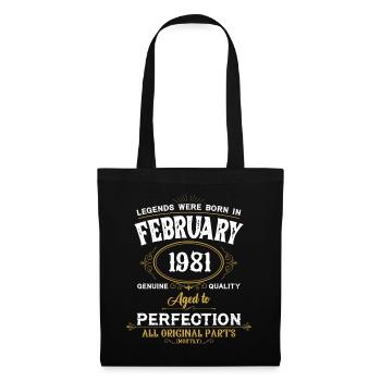 Les légendes sont nées en février 1981 - Sac en tissu - noir - Devant