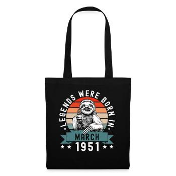 Les légendes sont nées en mars 1951 Sloth Sloth - Sac en tissu - noir - Devant