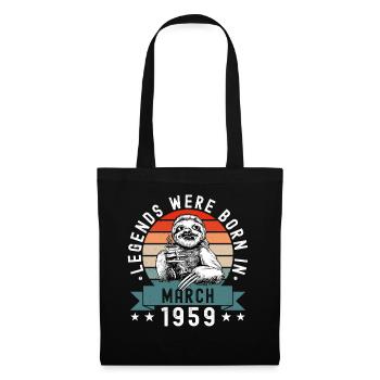 Les légendes sont nées en mars 1959 Paresseux paresseux - Sac en tissu - noir - Devant