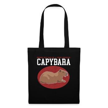 Papa Capybara | Capybaras Capybaras Cadeau - Sac en tissu - noir - Devant