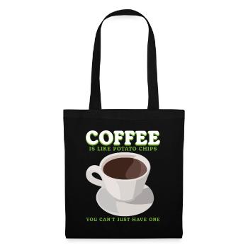 Café Buveur de café Café Amoureux du café Cadeau - Sac en tissu - noir - Devant