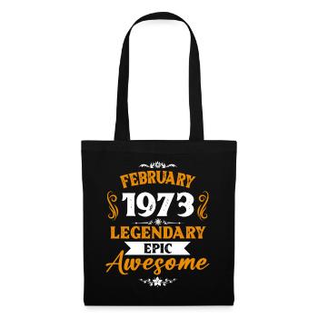 February 1973 Legends Birthday Gift - Tote Bag - black - Front