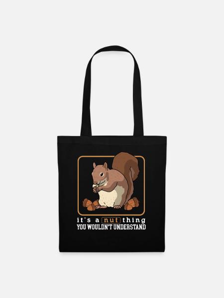Süßes Eichhörnchen Hörnchen Grauhörnchen Geschenk - Stoffbeutel - Schwarz