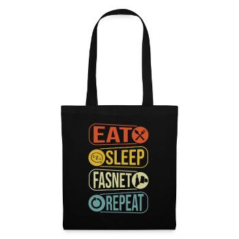 Eat Sleep FASNET repeat - Stoffbeutel - Schwarz - Vorne