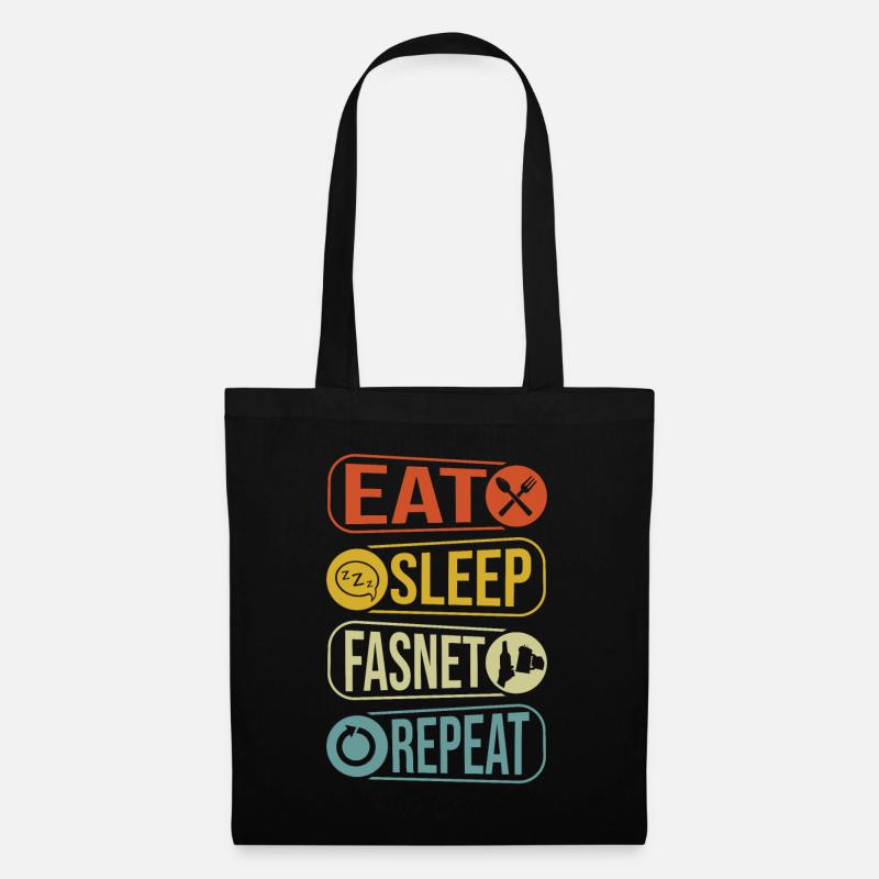 Eat Sleep FASNET repeat - Stoffbeutel - Schwarz