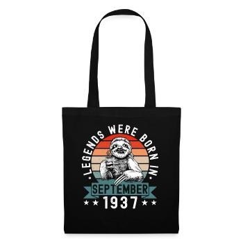 Les légendes sont nées en septembre 1937 paresseux défectueux - Sac en tissu - noir - Devant