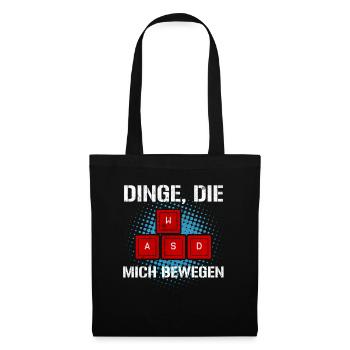 Dinge Die Mich Bewegen Gamer Zocker Spieler - Stoffbeutel - Schwarz - Vorne