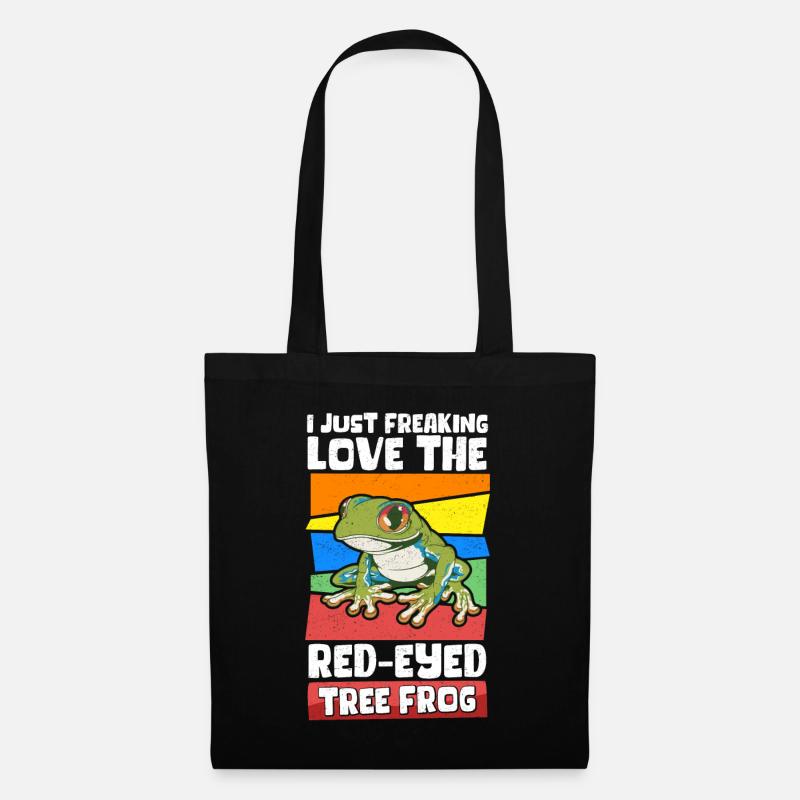 Frog Red-eyed Tree Frog Frogs Gift - Tote Bag - black