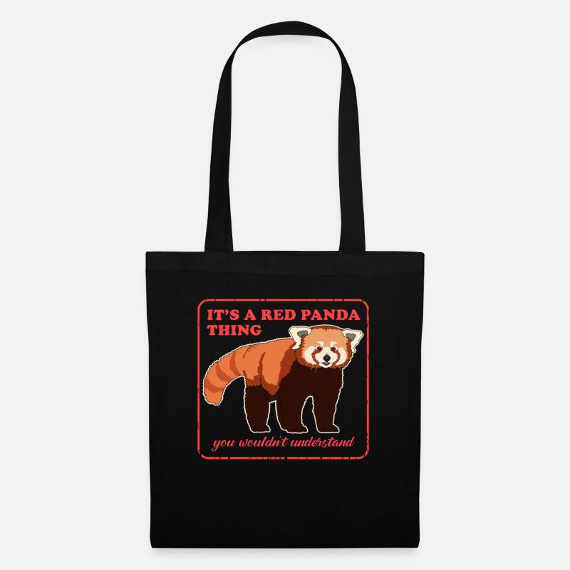 Roter Panda | Rote Pandas Red Panda Geschenk - Stoffbeutel - Schwarz
