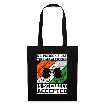 Irland Irisch Lustig Spruch St Patricks Day - Stoffbeutel - Schwarz - Vorne