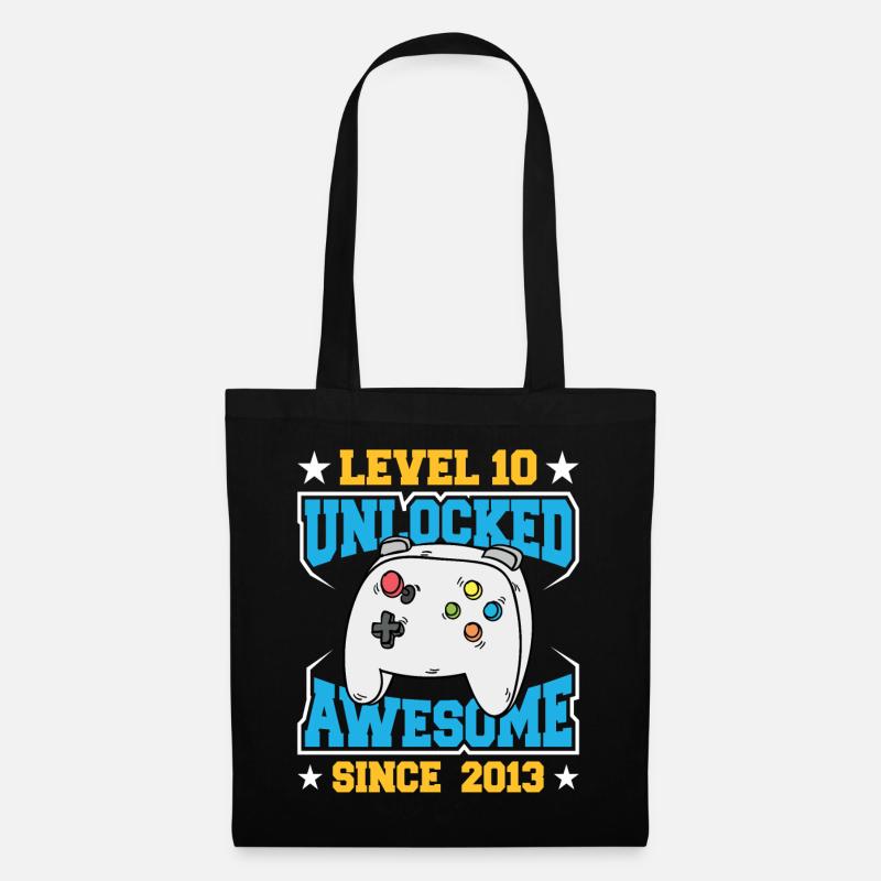 Level 10 Freigeschaltet Awesome Since - Stoffbeutel - Schwarz