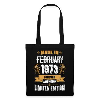 February 1973 vintage vintage birthday - Tote Bag - black - Front